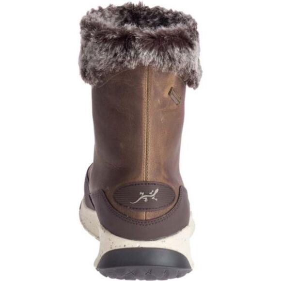 Chaco ‘Borealis’ Mink & Leather Mid Waterproof Boot in Brown & Cream Size 6 - Picture 12 of 15